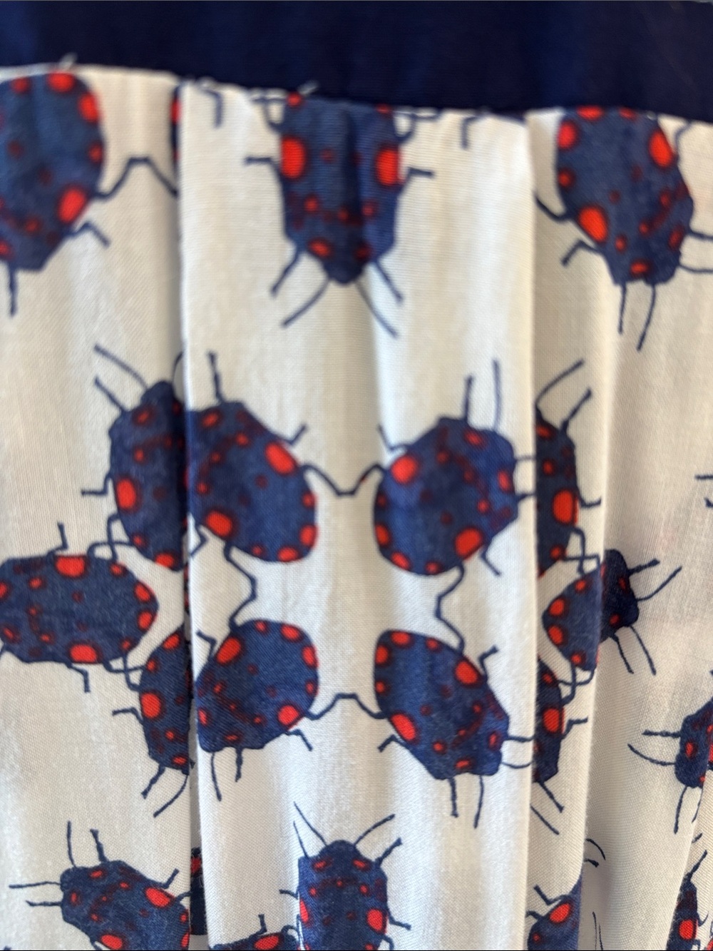Tory Burch Beach Cover-up Dress with Navy Print and Multicolor Trim - Picture 3 of 3